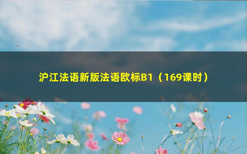 沪江法语新版法语欧标B1（169课时）