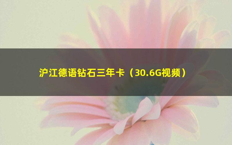 沪江德语钻石三年卡(30.6G视频)