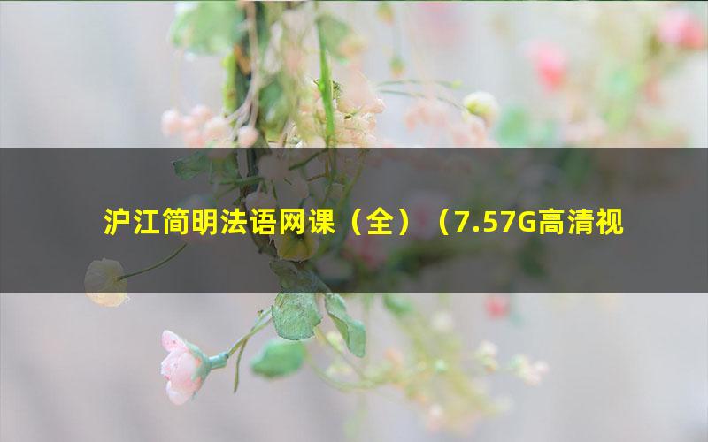 沪江简明法语网课（全）（7.57G高清视频）