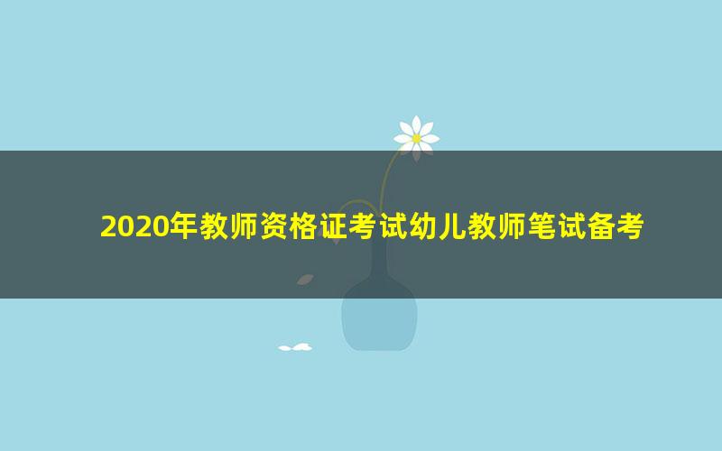 2020年教师资格证考试幼儿教师笔试备考资料（高清视频）