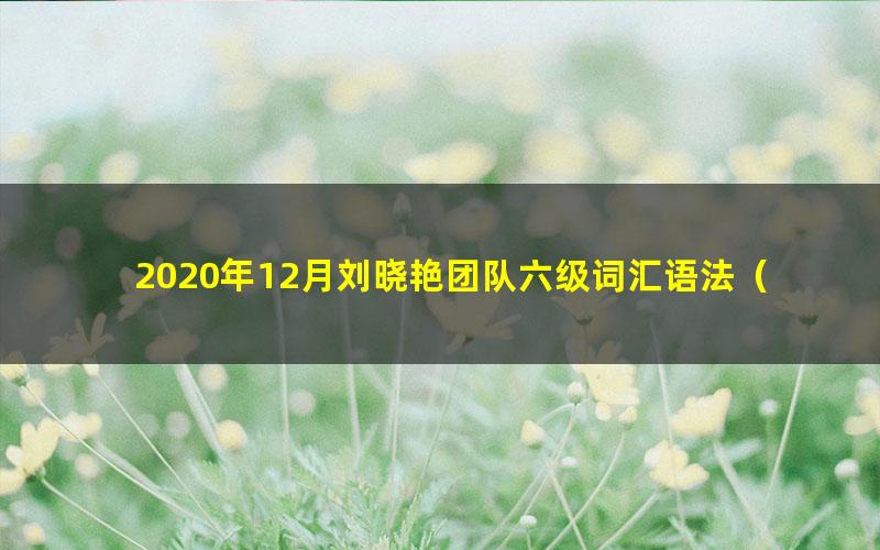 2020年12月刘晓艳团队六级词汇语法（高清视频）