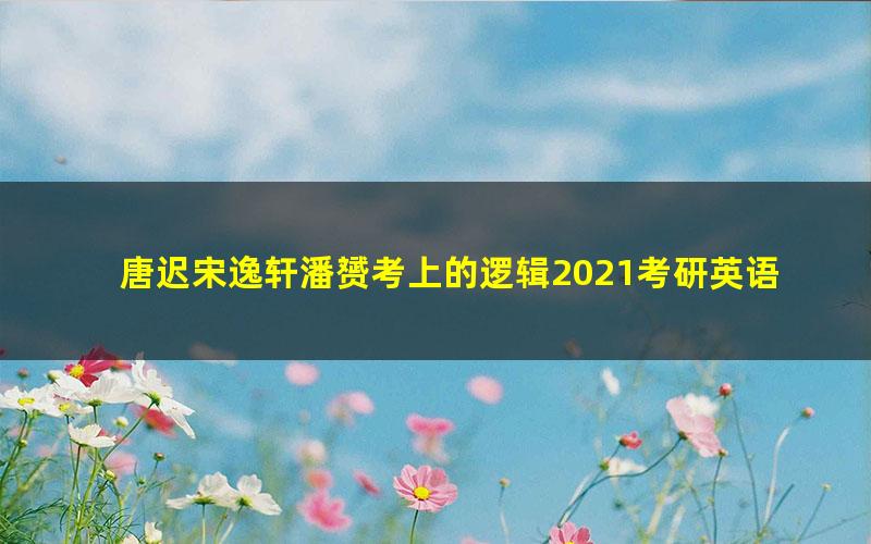 唐迟宋逸轩潘赟考上的逻辑2021考研英语文档（1.48GPDF打包压缩）