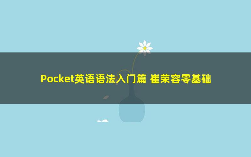 Pocket英语语法入门篇 崔荣容零基础语法50讲（852M标清视频）