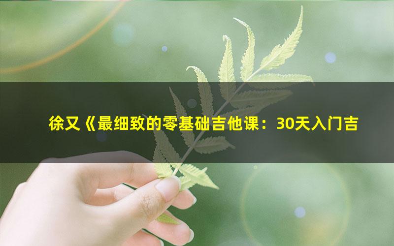 徐又《最细致的零基础吉他课：30天入门吉他弹唱》（完结）（960×540视频）