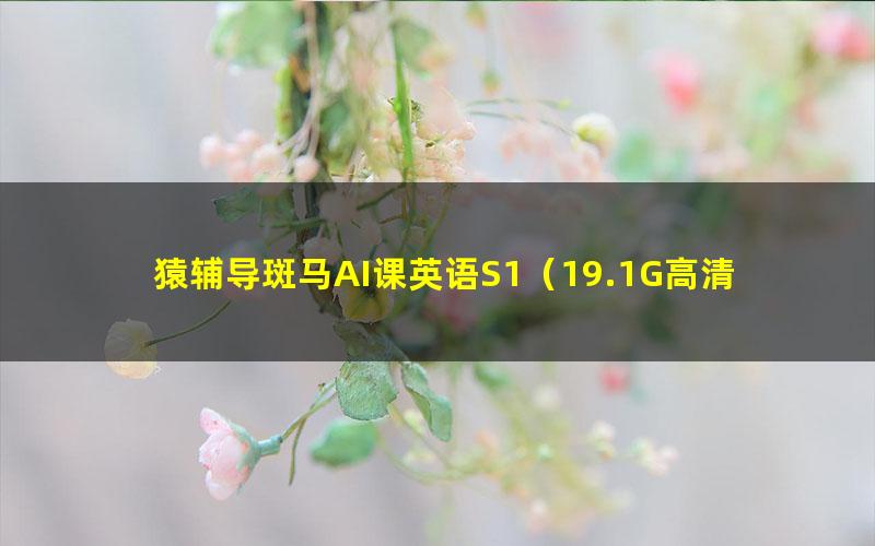 猿辅导斑马AI课英语S1（19.1G高清视频）