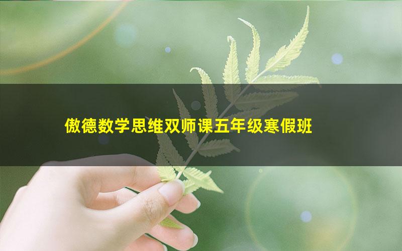 傲德数学思维双师课五年级寒假班 