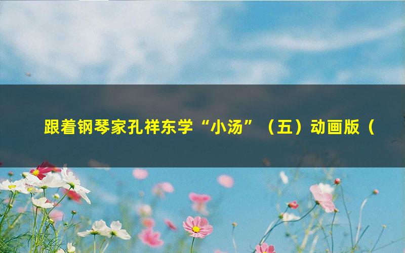 跟着钢琴家孔祥东学“小汤”（五）动画版（大师课）