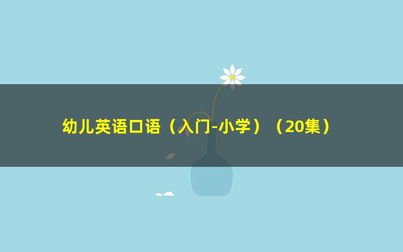 幼儿英语口语（入门-小学）（20集）