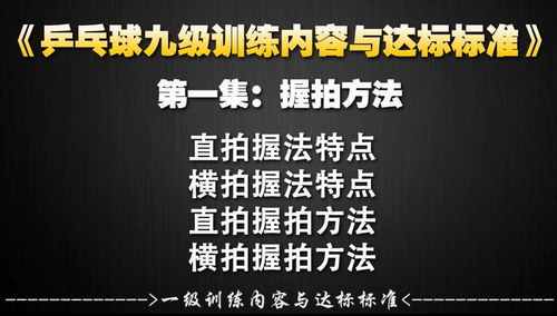 乒乓球业余一级到专业九级训练教学与达标标准（720P超清）