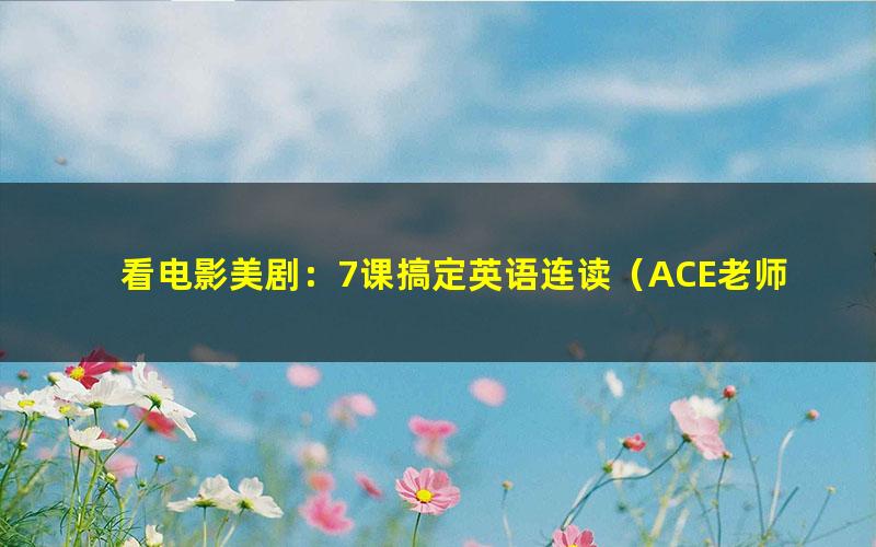 看电影美剧：7课搞定英语连读（ACE老师）（763M高清视频）