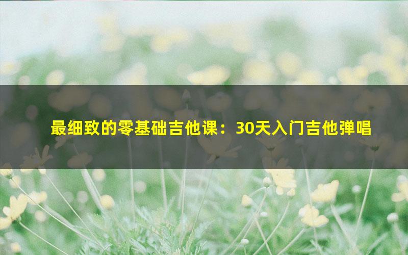 最细致的零基础吉他课：30天入门吉他弹唱（2.88G高清视频）