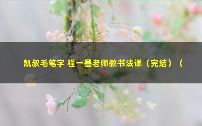 凯叔毛笔字 程一墨老师教书法课(完结)(高清视频)