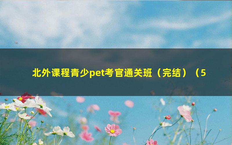 北外课程青少pet考官通关班（完结）（5.22G高清视频）