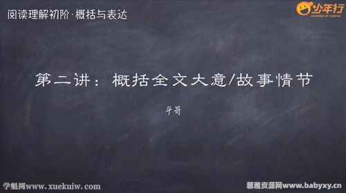 平哥阅读理解《初阶·概括与表述》（2.43G高清视频）