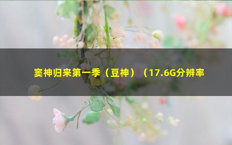 窦神归来第一季（豆神）（17.6G分辨率800×600视频）