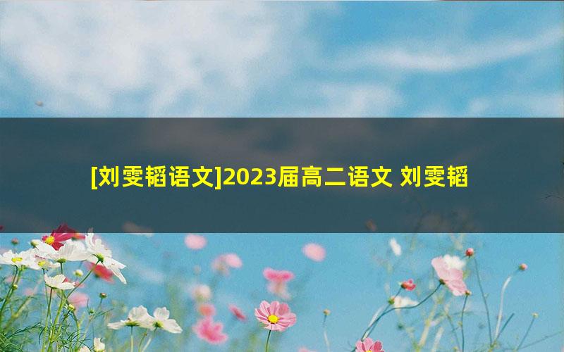 [刘雯韬语文]2023届高二语文 刘雯韬高二语文下学期加油包