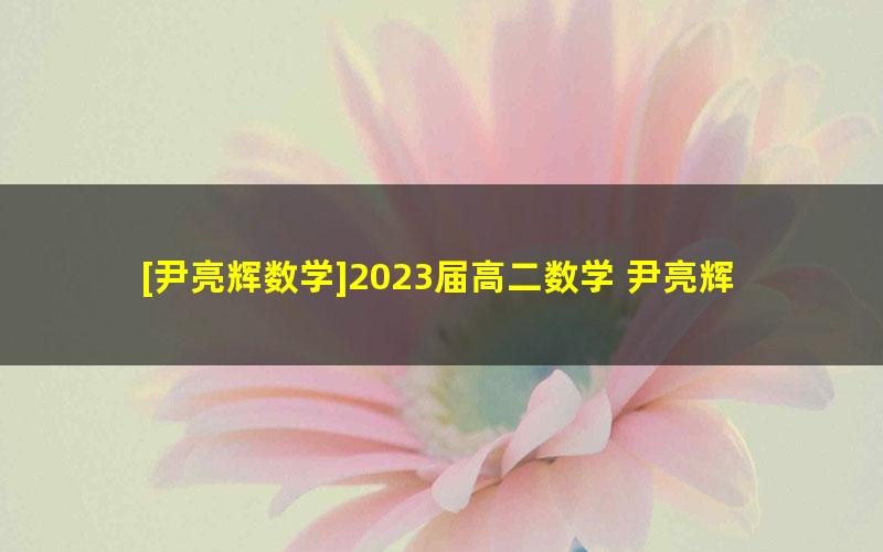 [尹亮辉数学]2023届高二数学 尹亮辉高二数学S班-2023年寒假班