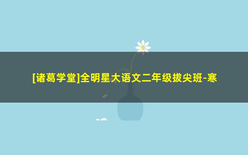 [诸葛学堂]全明星大语文二年级拔尖班-寒假班