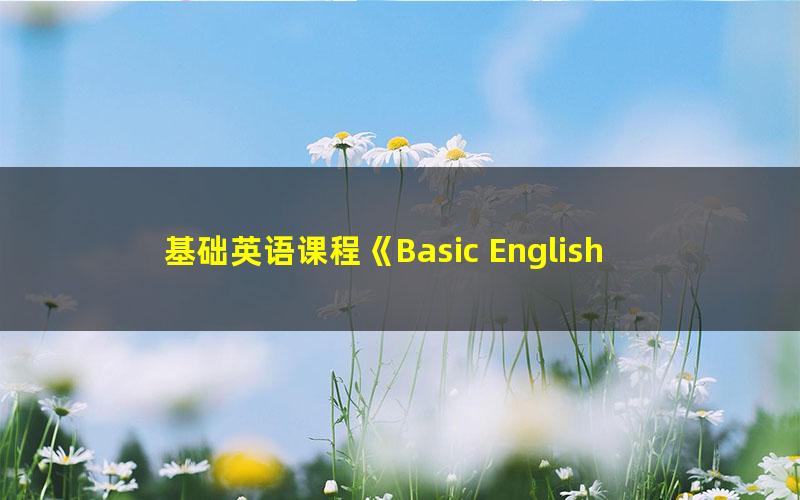 基础英语课程《Basic English Lesson》全英文无难度,小学水平就能理解