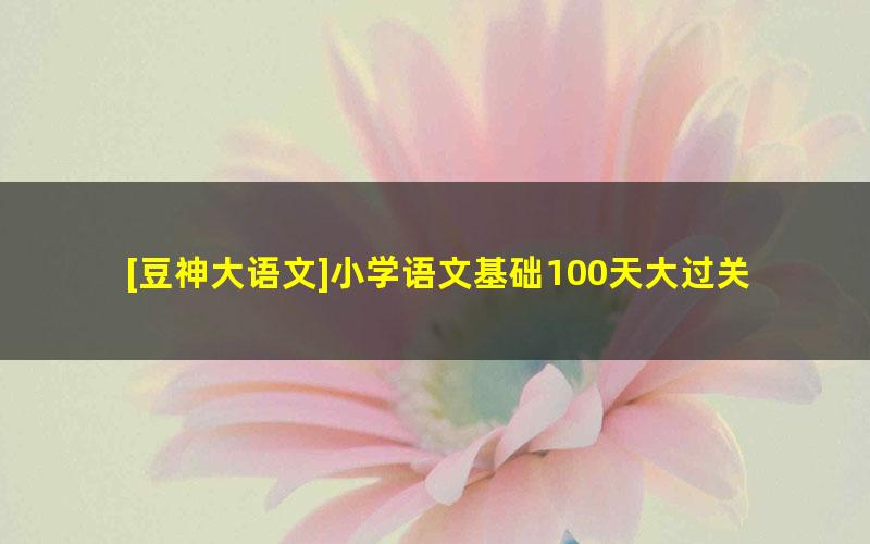 [豆神大语文]小学语文基础100天大过关测试PDF电子版