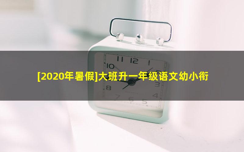 [2020年暑假]大班升一年级语文幼小衔接暑期培训班（勤思在线-潘晓琳）