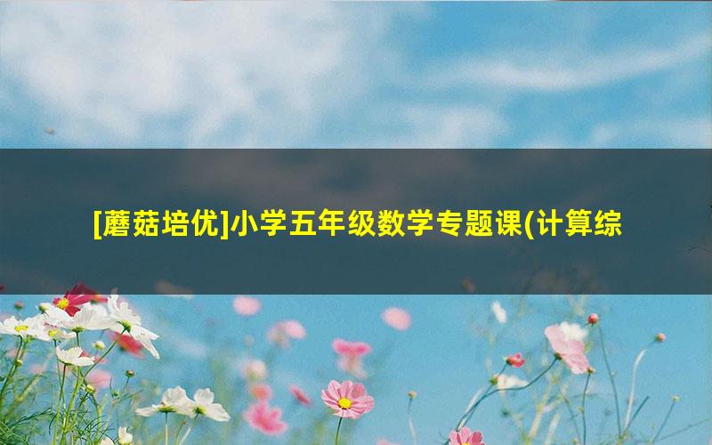 [蘑菇培优]小学五年级数学专题课(计算综合、数论、几何)