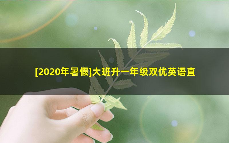 [2020年暑假]大班升一年级双优英语直播目标未来班（路人璇）