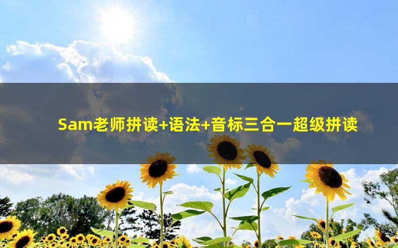 Sam老师拼读+语法+音标三合一超级拼读课程,用讲故事的方法学英文