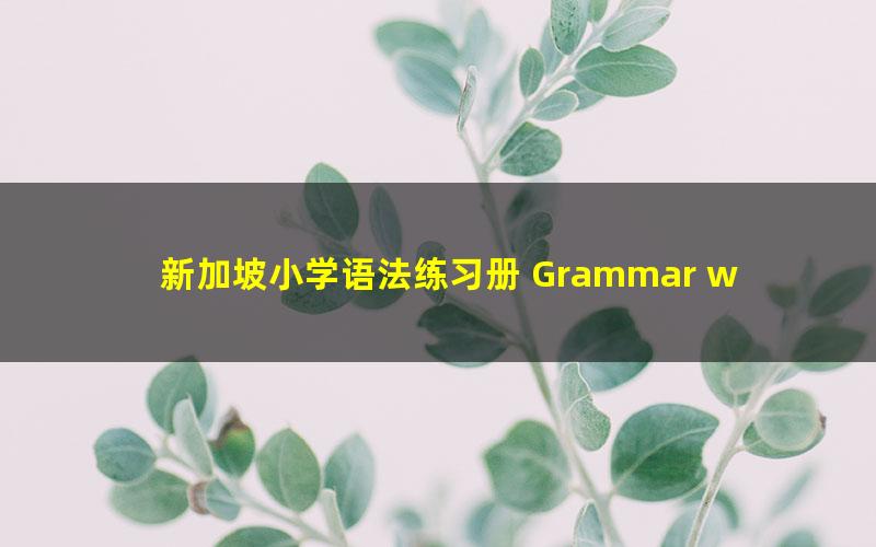 新加坡小学语法练习册 Grammar workbook 1-6阶共6册PDF电子版