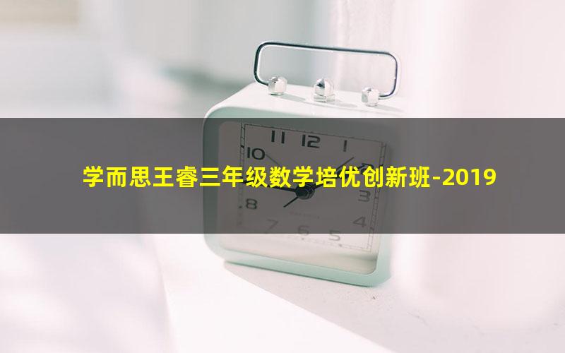 学而思王睿三年级数学培优创新班-2019暑期