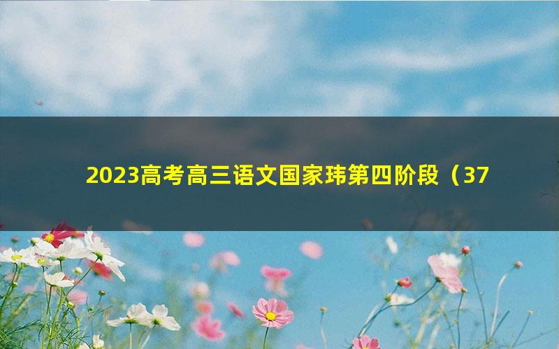 2023高考高三语文国家玮第四阶段(37.1G高清视频)