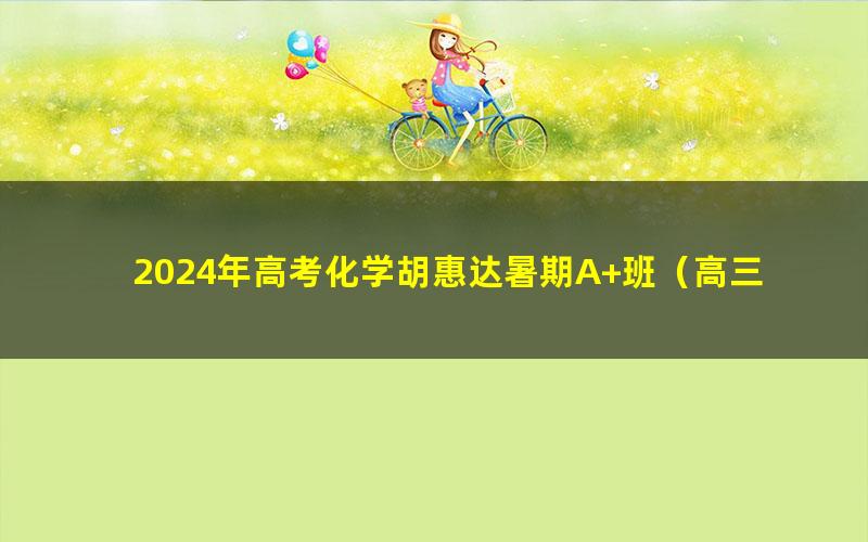 2024年高考化学胡惠达暑期A+班（高三）（5.32G高清视频）