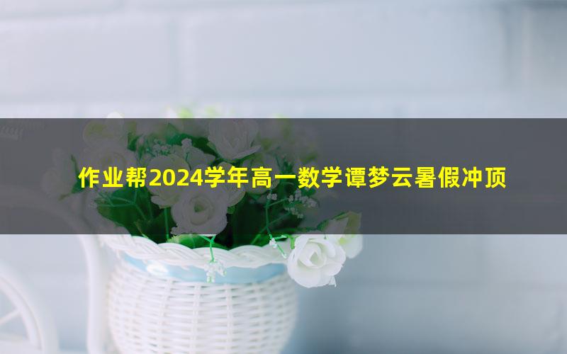 作业帮2024学年高一数学谭梦云暑假冲顶班(秋领航)(6.65G高清视频)