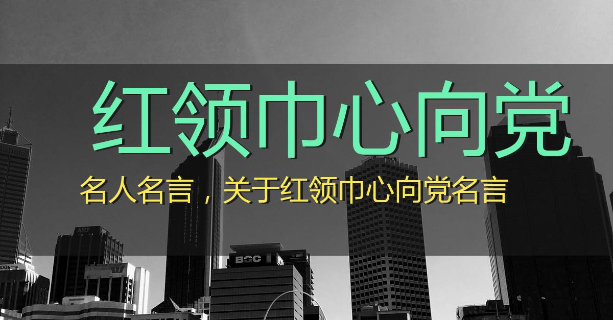 红领巾心向党名人名言，关于红领巾心向党名言